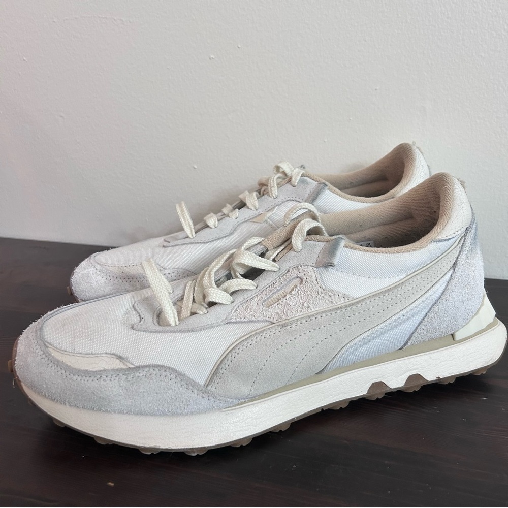 PUMA Rider Track Men’s Tennis Shoes White Cream Sz 11.5 Athletic
